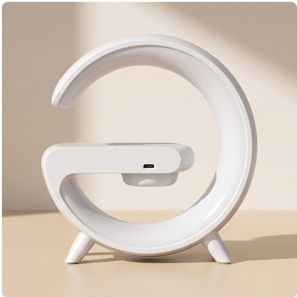 LED G Lamp — Wireless Charger & Bluetooth Speaker