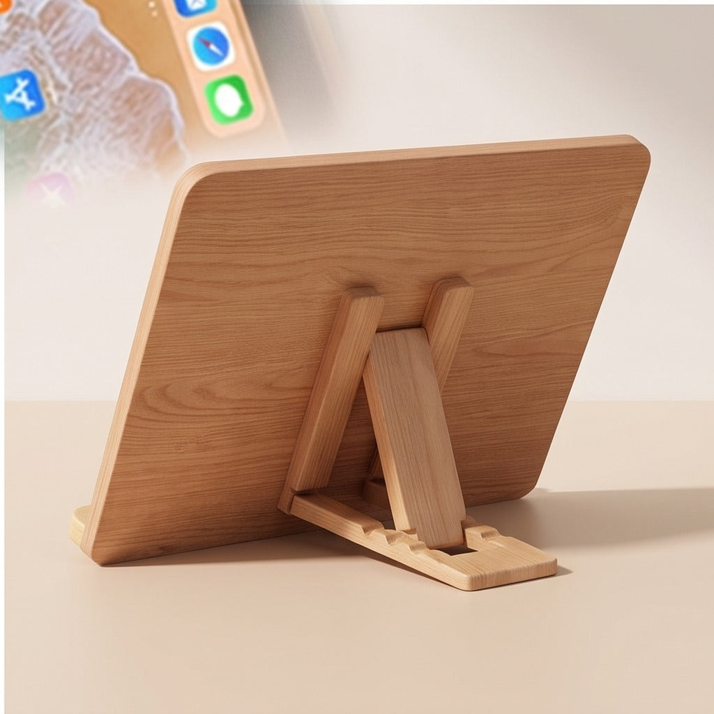 Adjustable Wooden Book & Cookbook Stand
