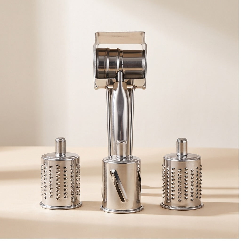Rotary Cheese Grater with 4 Stainless Steel Drums