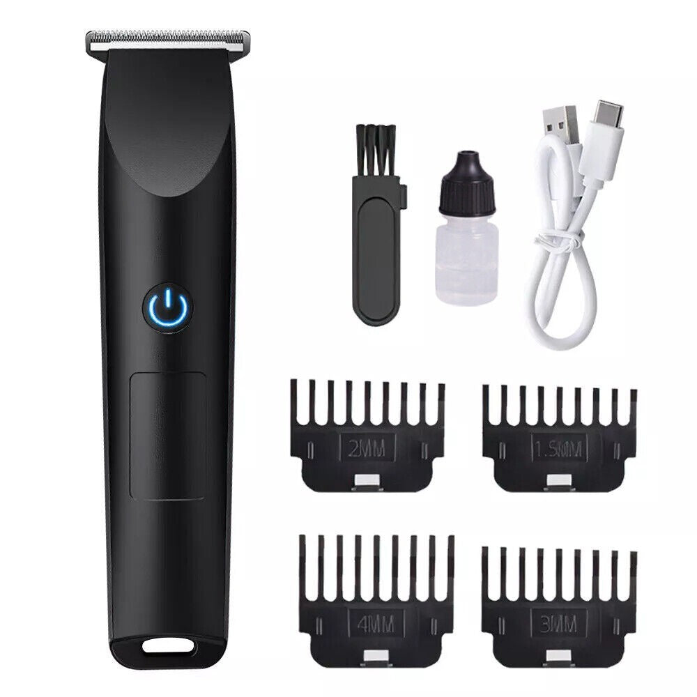 Men's electric shaver and hair clipper set in black