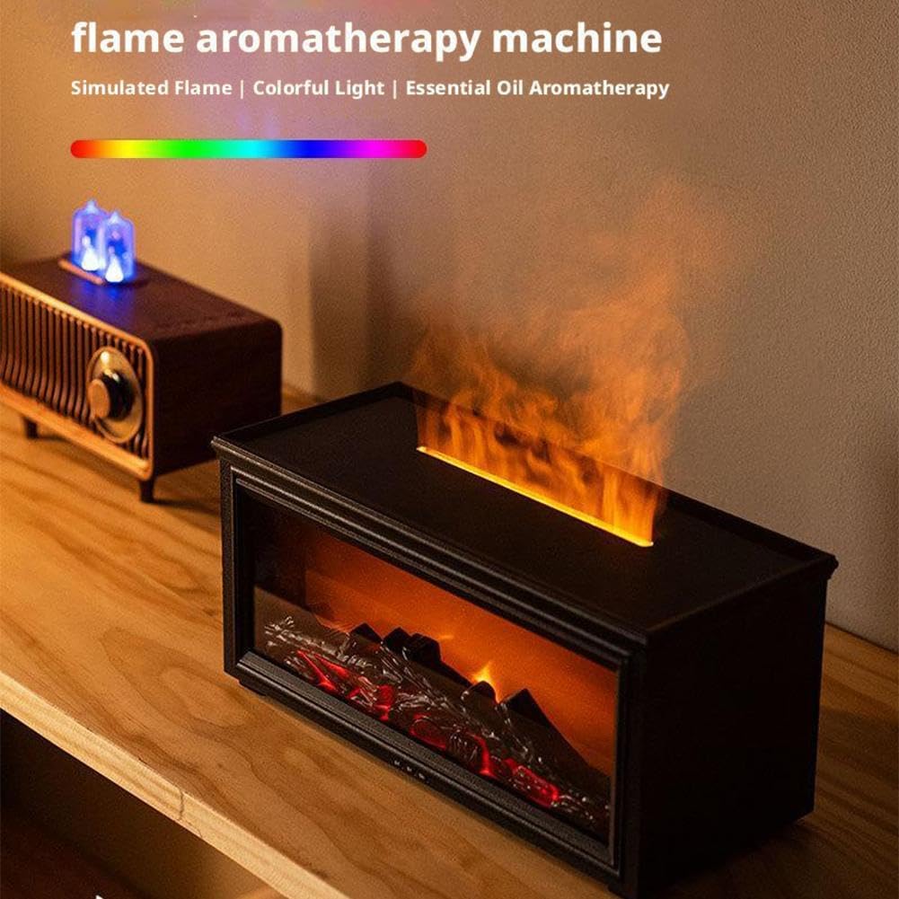 Volcano flame humidifier and aroma diffuser